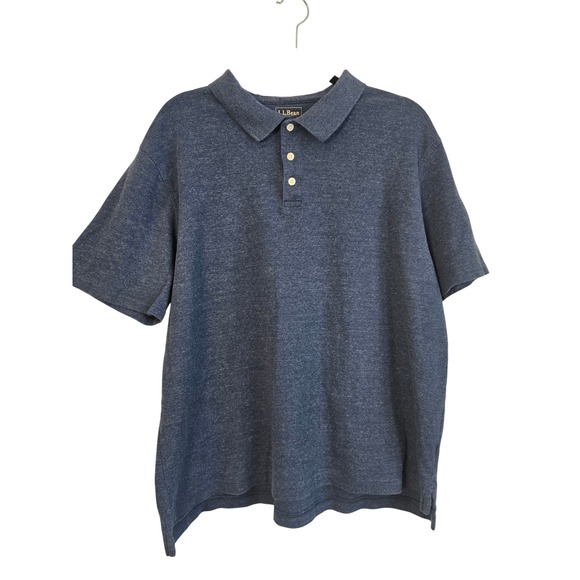 L.L.Bean Other - LL Bean Mens XL Blue Heathered 100% Cotton Traditional Fit Polo Shirt 298625